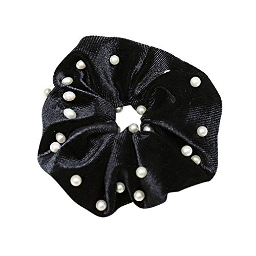 Premium Velvet Pearl Hair Scrunchies for Women & Girls - Soft Hair Ties, Ponytail Holders & Hair Accessories - Perfect for School, Work, Parties & Everyday Use