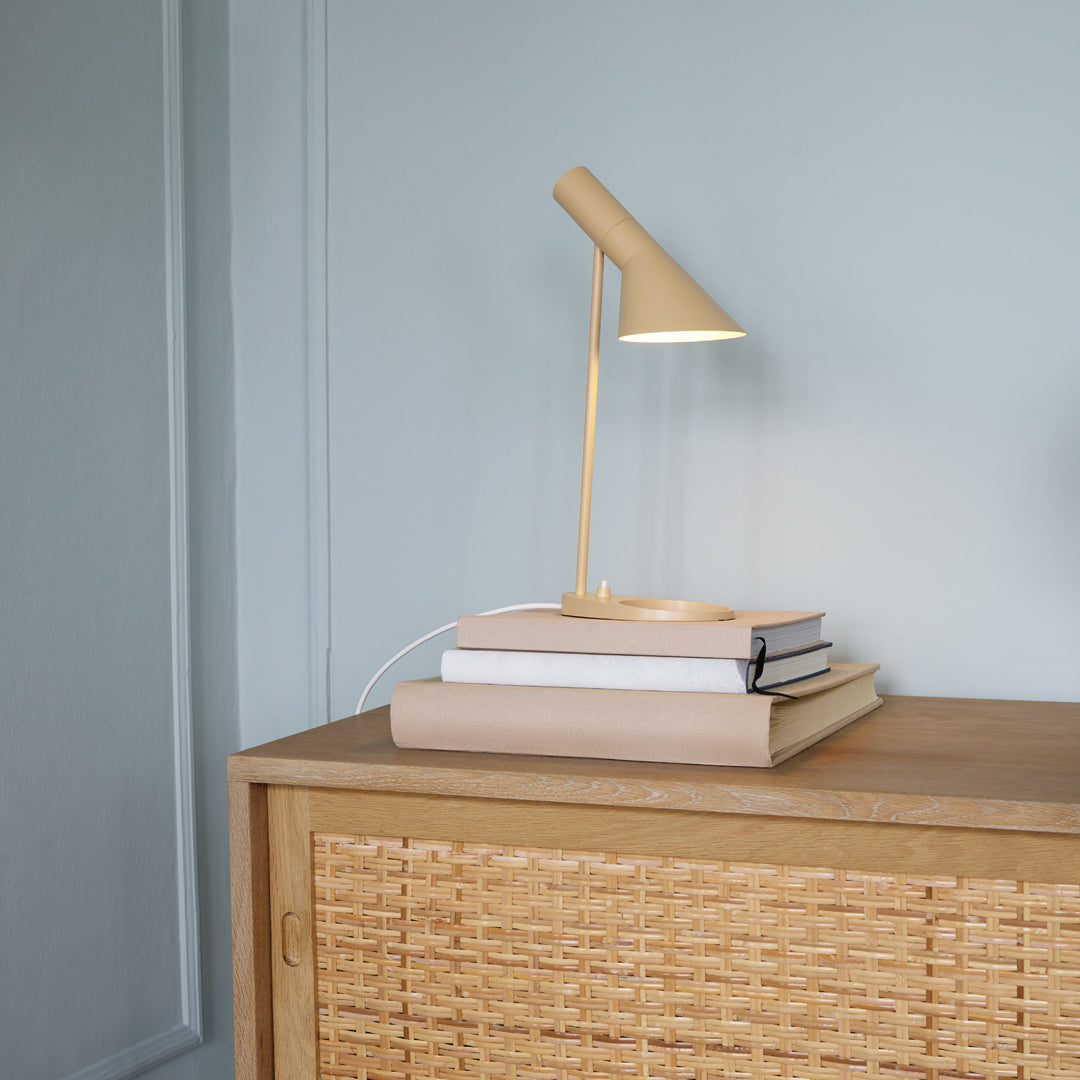 AJ Mini Table Lamp - Modern LED Night Light for Bedroom, Desk & Living Room | Dimmable, USB-Powered, Warm White Light for Reading & Relaxation