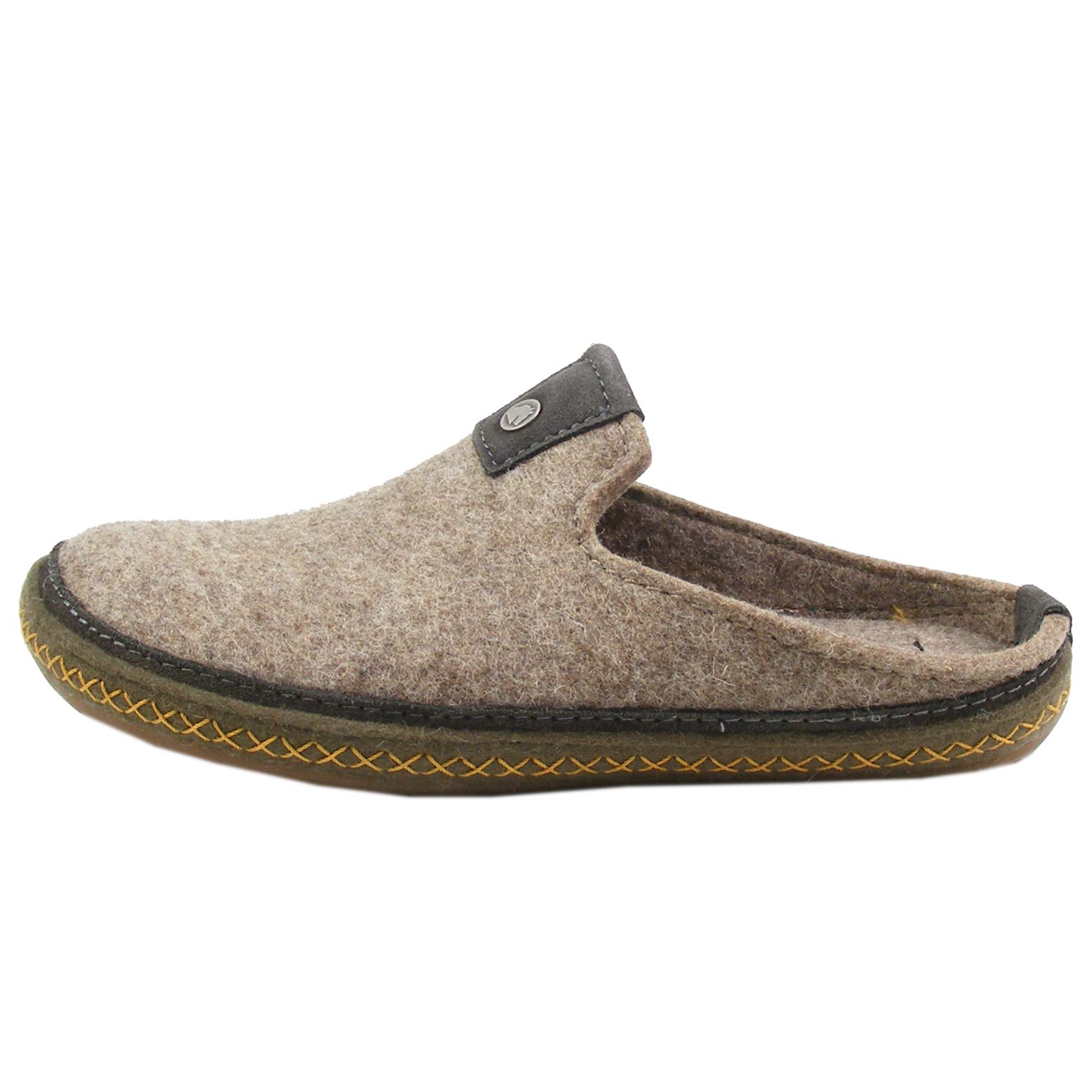 HAFLINGER Men's Comfortable Wool Open Back Slippers - Soft Indoor/Outdoor House Shoes for Relaxation & Cozy Home Wear