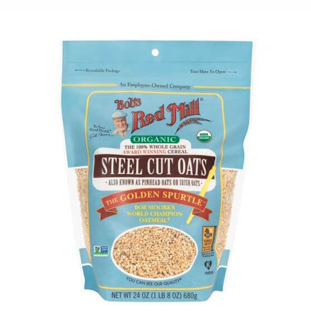 Bob's Red Mill Steel Cut Oats - 100% Pure, Gluten-Free Whole Grain Oatmeal for Healthy Breakfast & Baking | High Fiber, Non-GMO, Vegan-Friendly | Perfect for Oatmeal, Granola, Smoothies & Energy Bars