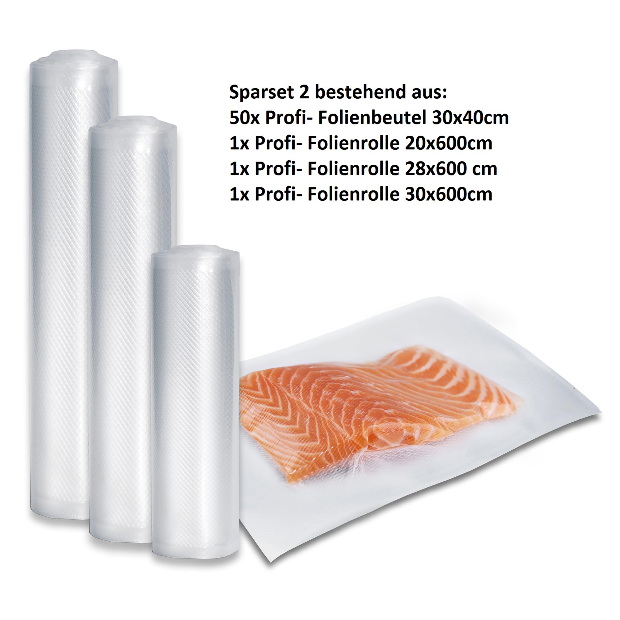 CASO 01236 Professional Vacuum Sealer Bags - 2 Pack BPA-Free, Tear-Resistant & Boil-Proof Food Storage Bags for Sous Vide, Meal Prep & Freezer Storage