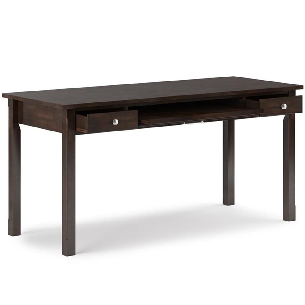 Allora 60-Inch Modern Solid Wood Computer Desk in Tobacco Brown - Home Office Workstation for Remote Work & Study
