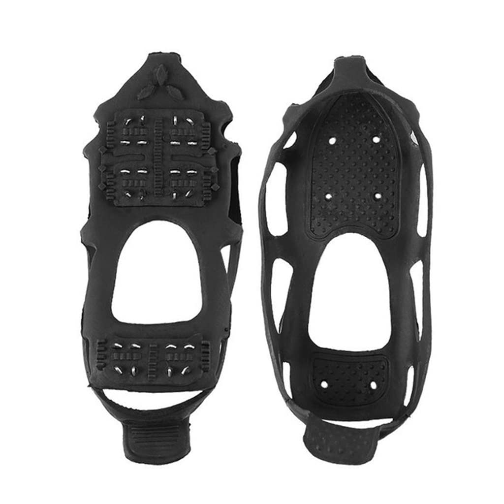 ZLLAN Anti-Slip Ice Cleats for Shoes - 24 Teeth Winter Snow Grippers, Non-Slip Shoe Covers for Walking on Ice & Snow (Size XL) - Perfect for Hiking, Running, and Outdoor Winter Activities
