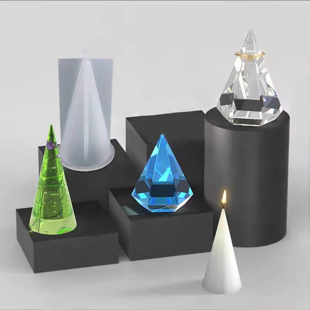4 Pcs Silicone Ring Cone Resin Molds for DIY Jewelry Making - Ring Holder Pyramid Molds for Resin Casting, Wedding Decor, Jewelry Display Stand - Perfect for Crafting, Gift Making & Home Decoration