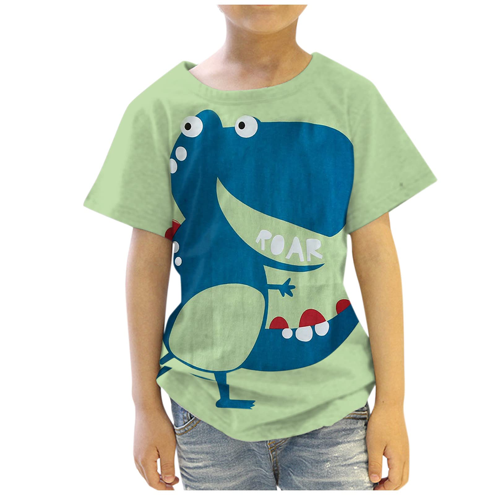 Dinosaur T-Shirt for Boys & Girls - Cute Cartoon Animal Kids Top, Long Sleeve Toddler Shirt (4T) - Perfect for Playdates, School & Family Outings