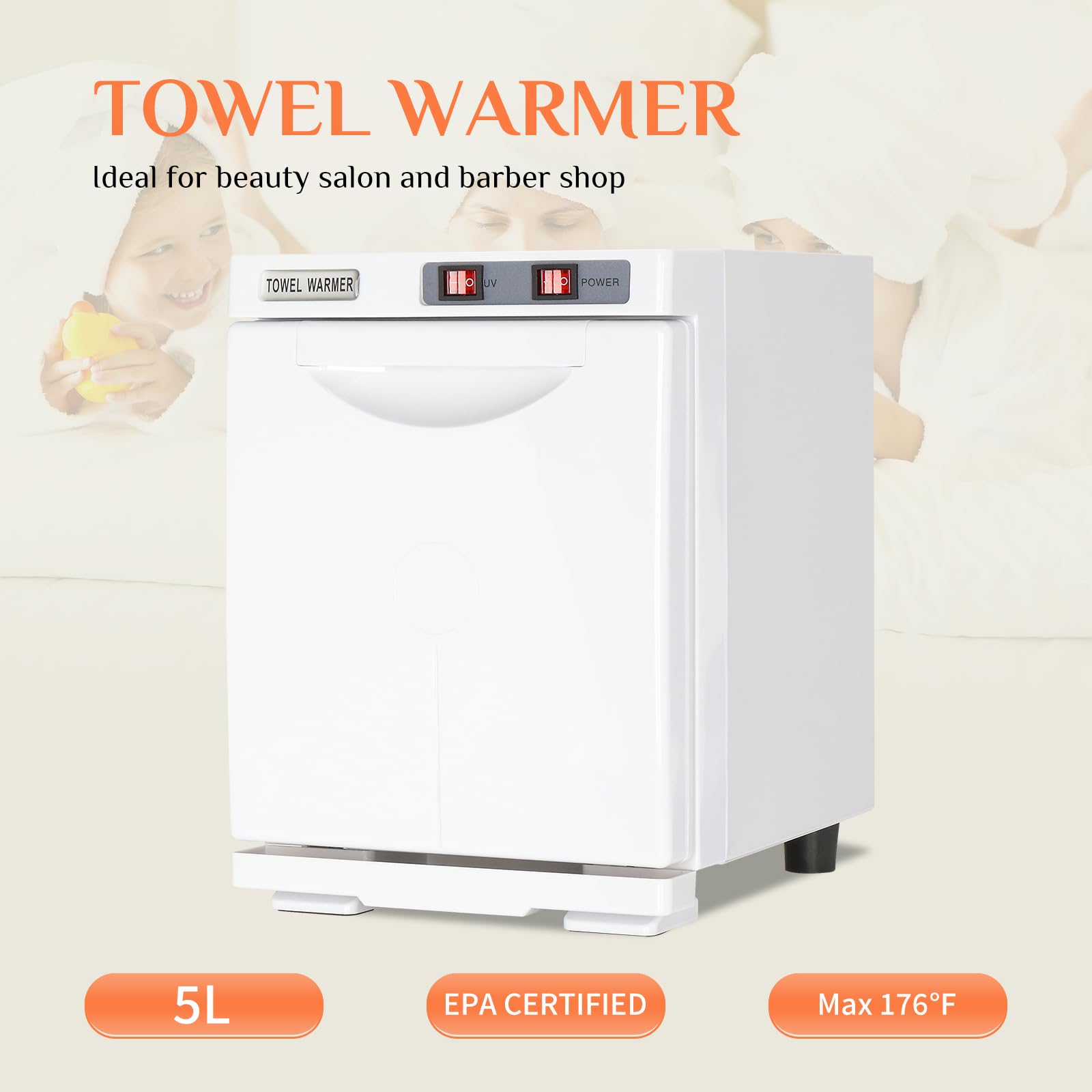 Winado 5L Professional Towel Warmer & Heater - Small Hot Towel Cabinet for Beauty Salon, Spa, Massage Office & Bathroom - White | Fast Heating, Energy Efficient, Perfect for Facial Treatments & Relaxation