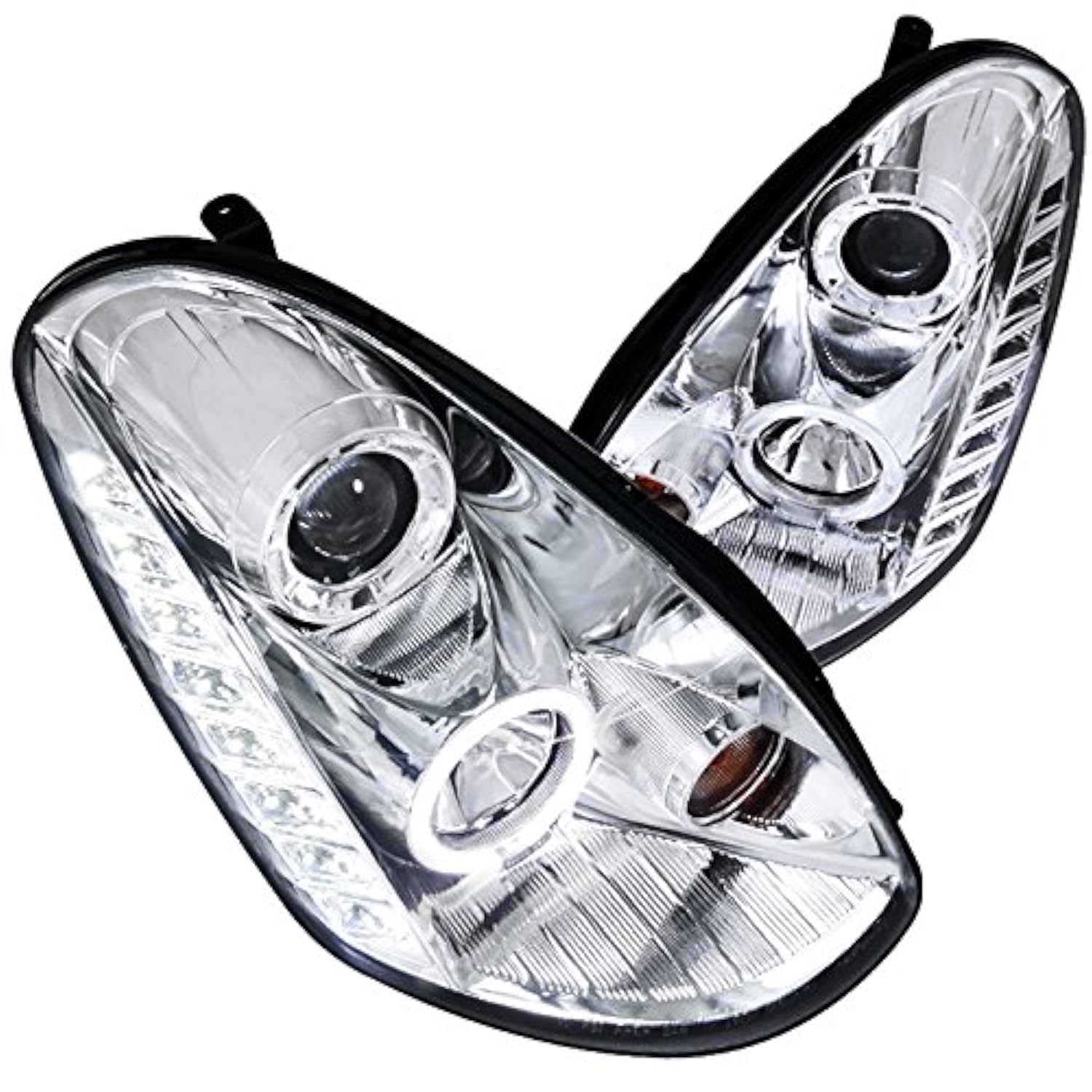 Spec-D Tuning LHP-G35054-TM LED Halo Projector Headlights for Infiniti G35 Sedan - Clear Lens, SMD Technology - Perfect for Night Driving & Car Upgrades