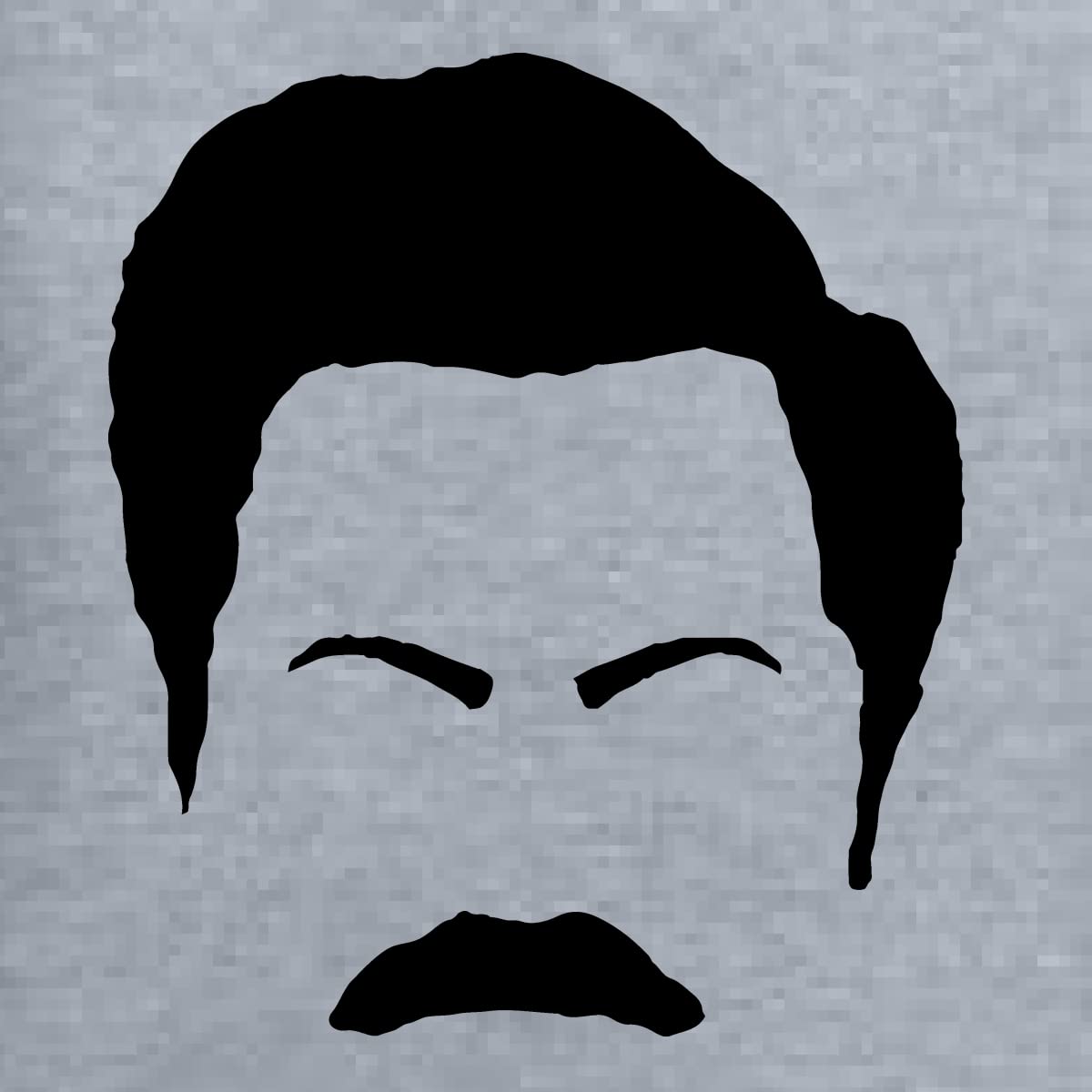 Ron Swanson Mustache Face Silhouette Graphic T-Shirt for Men - Parks and Recreation Pop Culture Fan Gift - Casual Wear & TV Show Merchandise