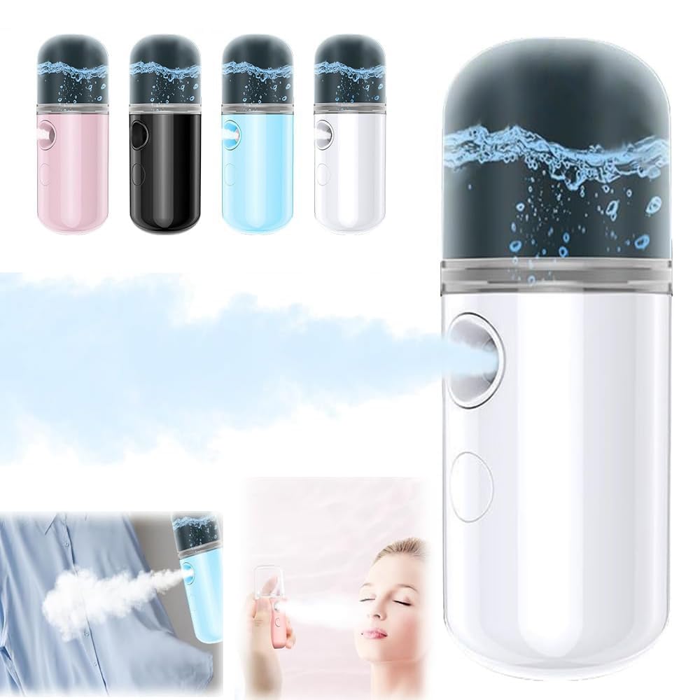 **15s Fast Heat-Up Mini Travel Steamer - Cordless & Rechargeable Handheld Steamer with Nano Spray, Portable Steamer for Clothes, Wrinkles, Dresses, Suits - Perfect for Travel, Home & Office Use (White)**