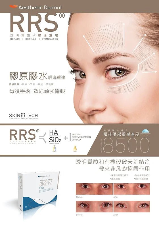 Aesthetic Dermal RRS HA Eyes 12x1.5ml Transparent Hyaluronic Acid Eye Serum - Repair, Refill & Stimulate (1 Box) | Dark Circle Treatment & Anti-Aging for Daily Skincare Routine