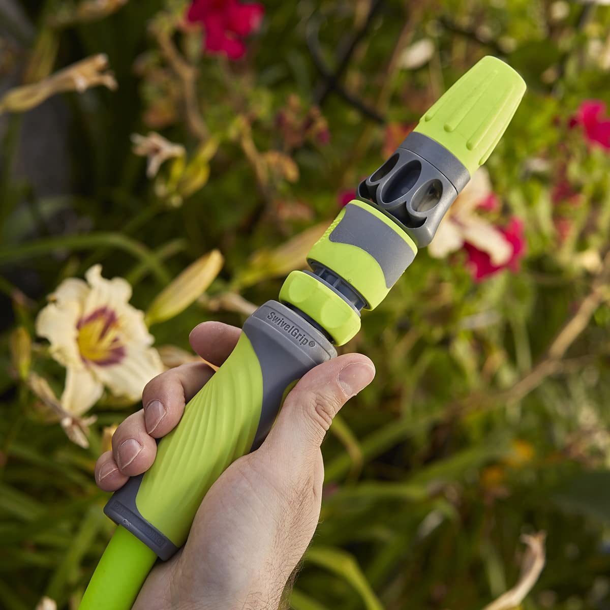 Flexzilla 5/8 in. x 100 ft. Heavy Duty Lightweight Garden Hose with SwivelGrip - Drinking Water Safe, Kink-Free, ZillaGreen (HFZG5100YWS-E) - Perfect for Lawn Care, Gardening, Car Washing & Outdoor Watering