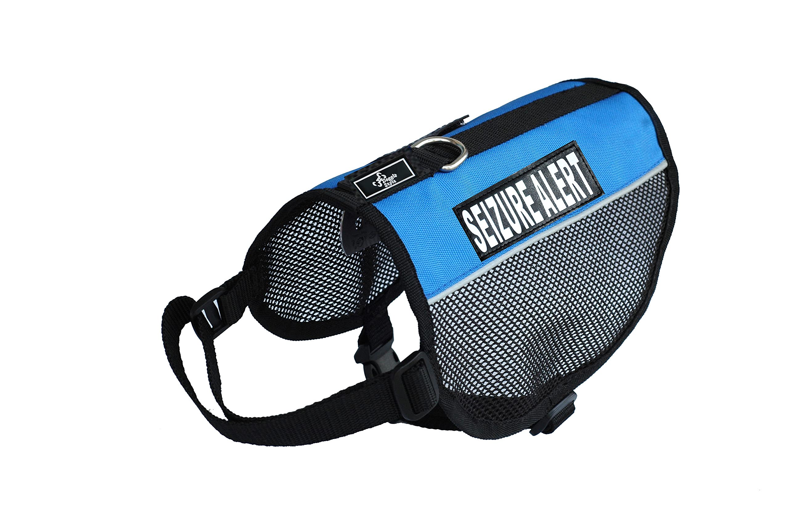 Seizure Alert Service Dog Mesh Vest Harness - Breathable Nylon for Small, Medium & Large Dogs - Includes 2 Reflective Removable Patches (Measure Before Ordering) - Perfect for Epilepsy Assistance & Outdoor Safety