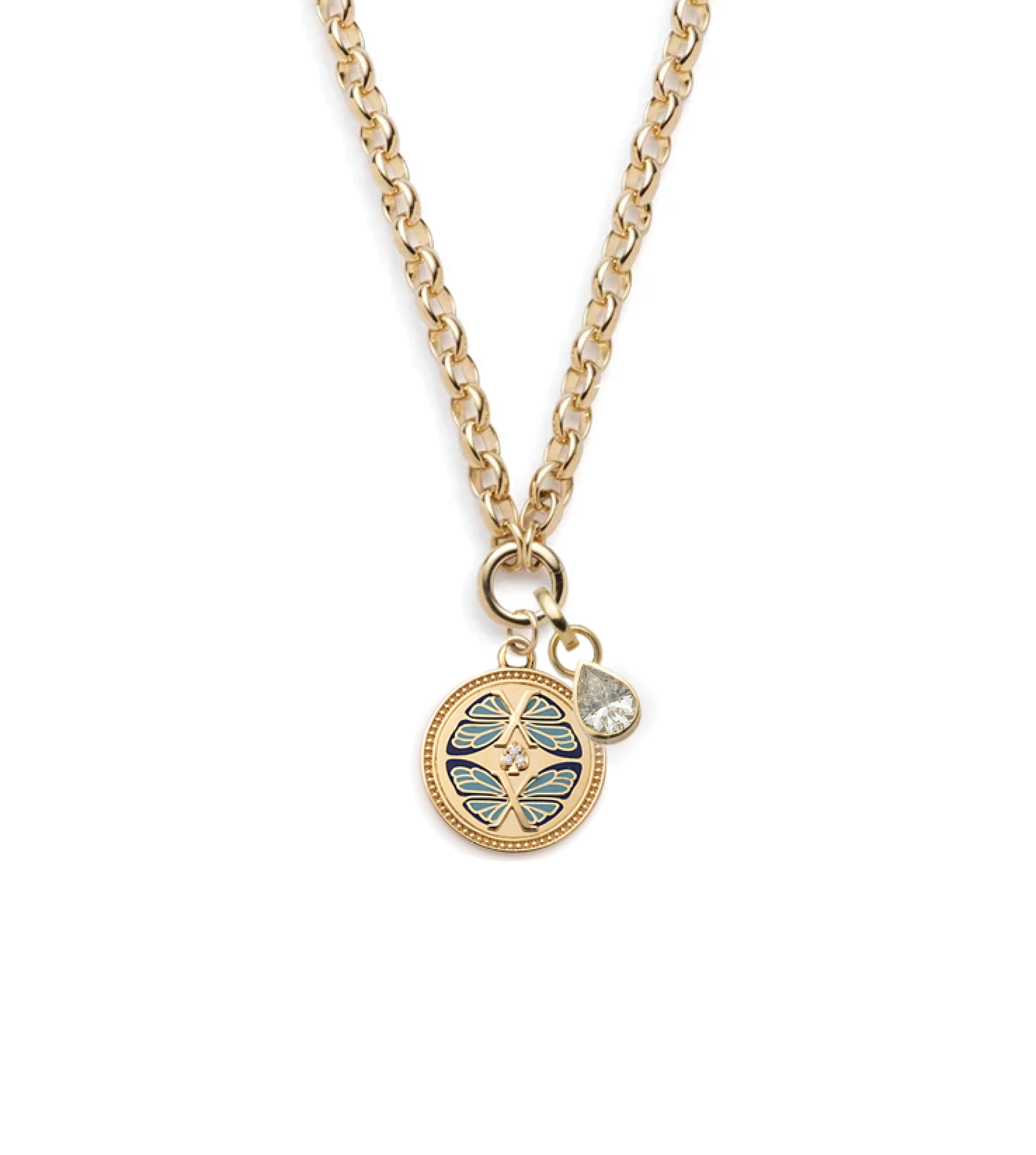 Reverie & Forever Pair: Heavy Belcher Open Chain Necklace for Women - Chunky Gold & Silver Statement Necklace for Layering, Boho & Casual Outfits