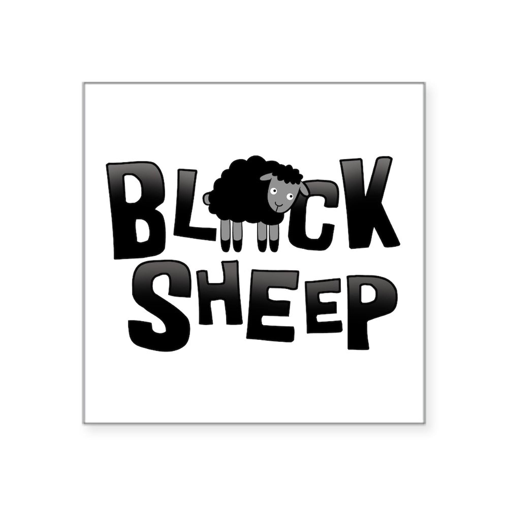 Black Sheep Dark 3x3 Inch Square Bumper Sticker - Durable Car Decal for Windows, Laptops & DIY Projects - Funny Unique Gift for Car Enthusiasts & Office Decor