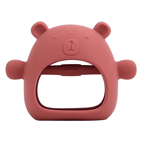 **Best Baby Teething Toys for Infants 3+ Months | Soft Silicone Hand Pacifier & Chew Toy for Breastfeeding Babies | Anti-Drop Mitten Teether for Newborns | Safe for Car Seat & Stroller (Red)**    *(Perfect for Soothing Sore Gums, Encouraging Self-Soothing, and Keeping Babies Entertained On-the-Go!)*