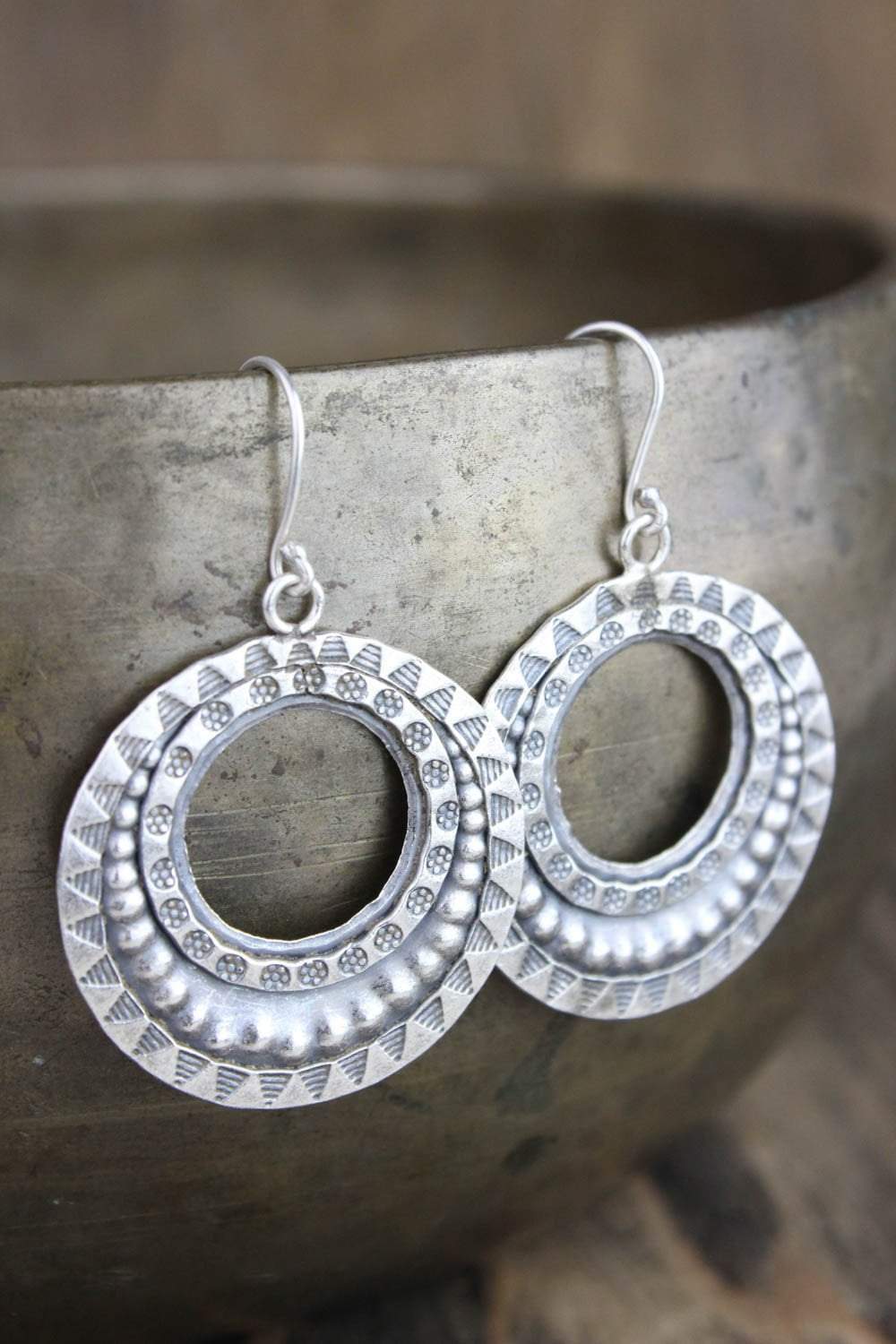 Handmade Hill Tribe Silver Earrings - Authentic Tribal Jewelry for Women - Perfect for Boho, Festival & Everyday Wear