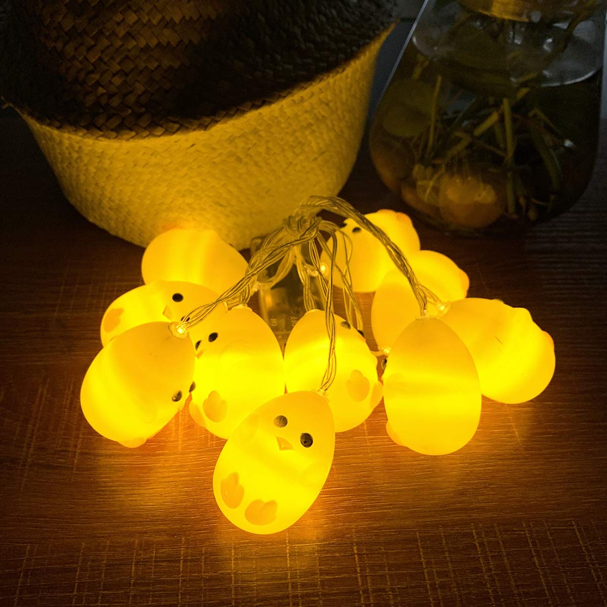 Cute Little Yellow Chicken String Lights - 10 LED Battery Operated 4.9ft Easter Decor for Home, Party, Birthday, Camping & Kids Bedroom | Perfect for Easter Decorations, Nursery Lighting & Outdoor Camping Ambience