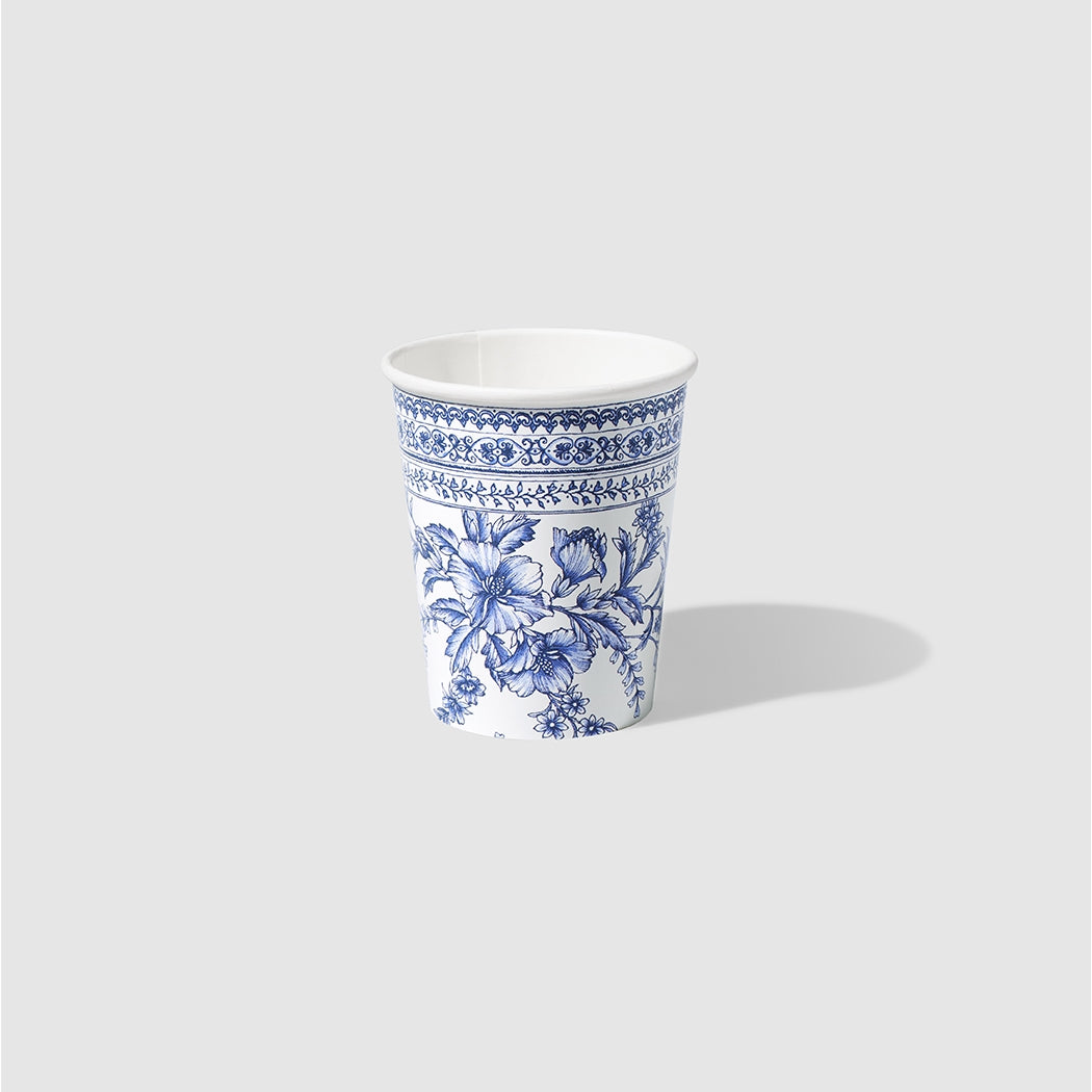 Blue French Toile Paper Party Plates - Elegant Floral Design Disposable Dinnerware for Wedding, Baby Shower & Bridal Shower Decorations - Perfect for Outdoor Picnics and Garden Parties