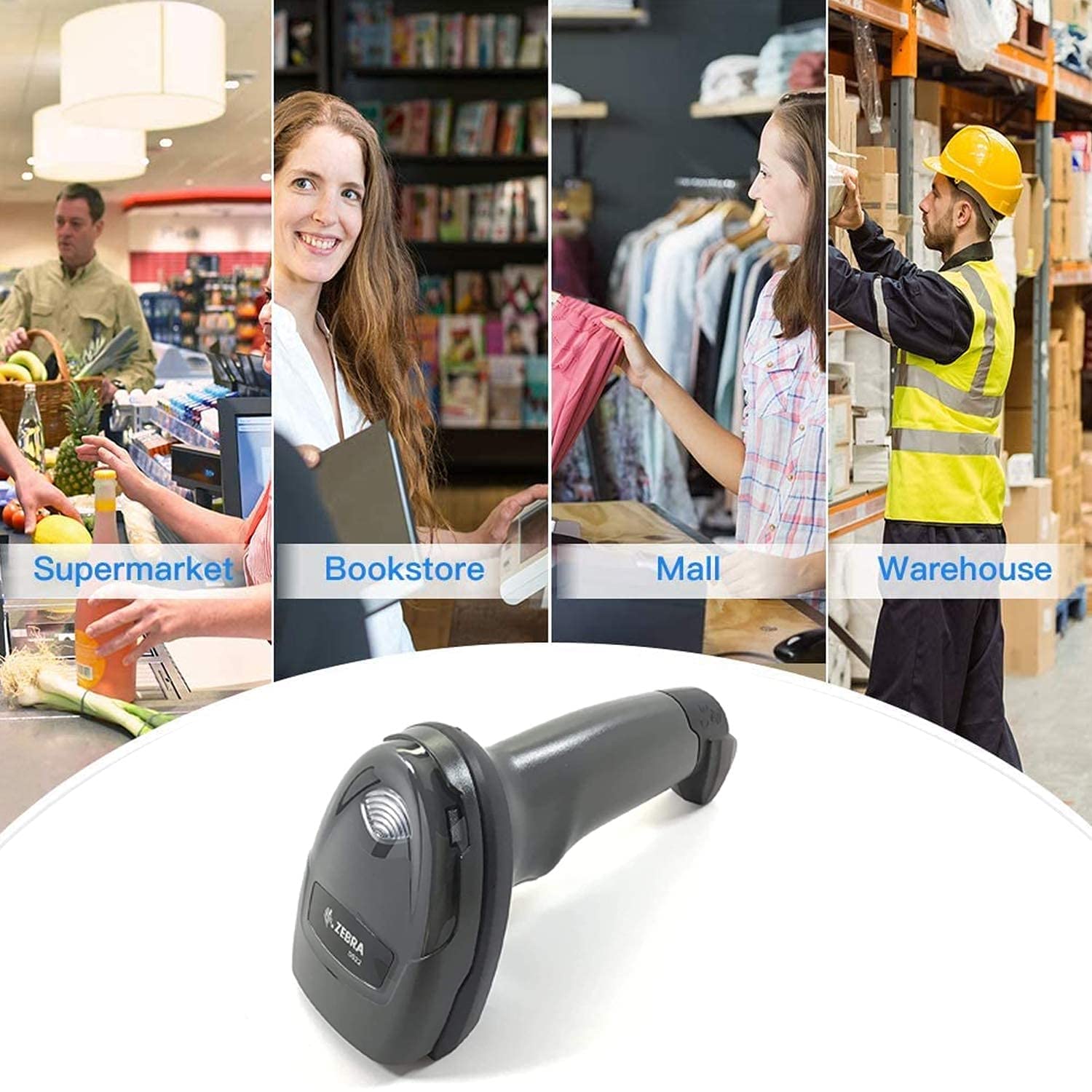 ZEBRA DS4608-SR 1D/2D Handheld Barcode Scanner with USB - Fast QR Code Reader for Retail POS Systems, Inventory Management & Warehouse Use | Black Corded Design for Checkout Counters & Small Businesses