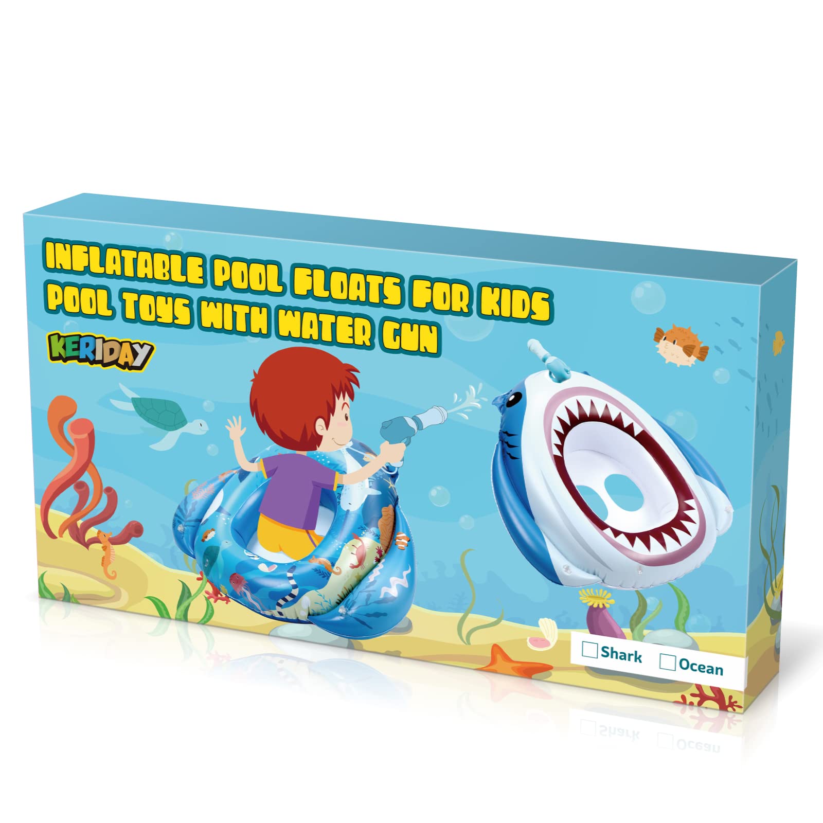 Inflatable Shark Pool Float for Kids - Fun Swimming Pool Toy with Water Gun, Summer Party Float for Boys & Girls Ages 3-7 - Perfect for Birthday Gifts, Beach Parties & Backyard Pool Fun