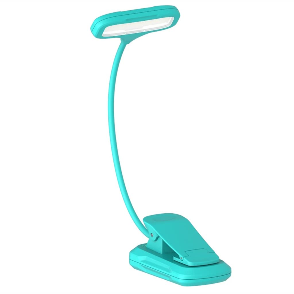 Rechargeable 15 LED Clip On Book Light - Dimmable Reading Lamp for Bed, Travel & Night Reading | Portable, 3 Brightness Levels | Green Color | Perfect for Students, Book Lovers & Camping