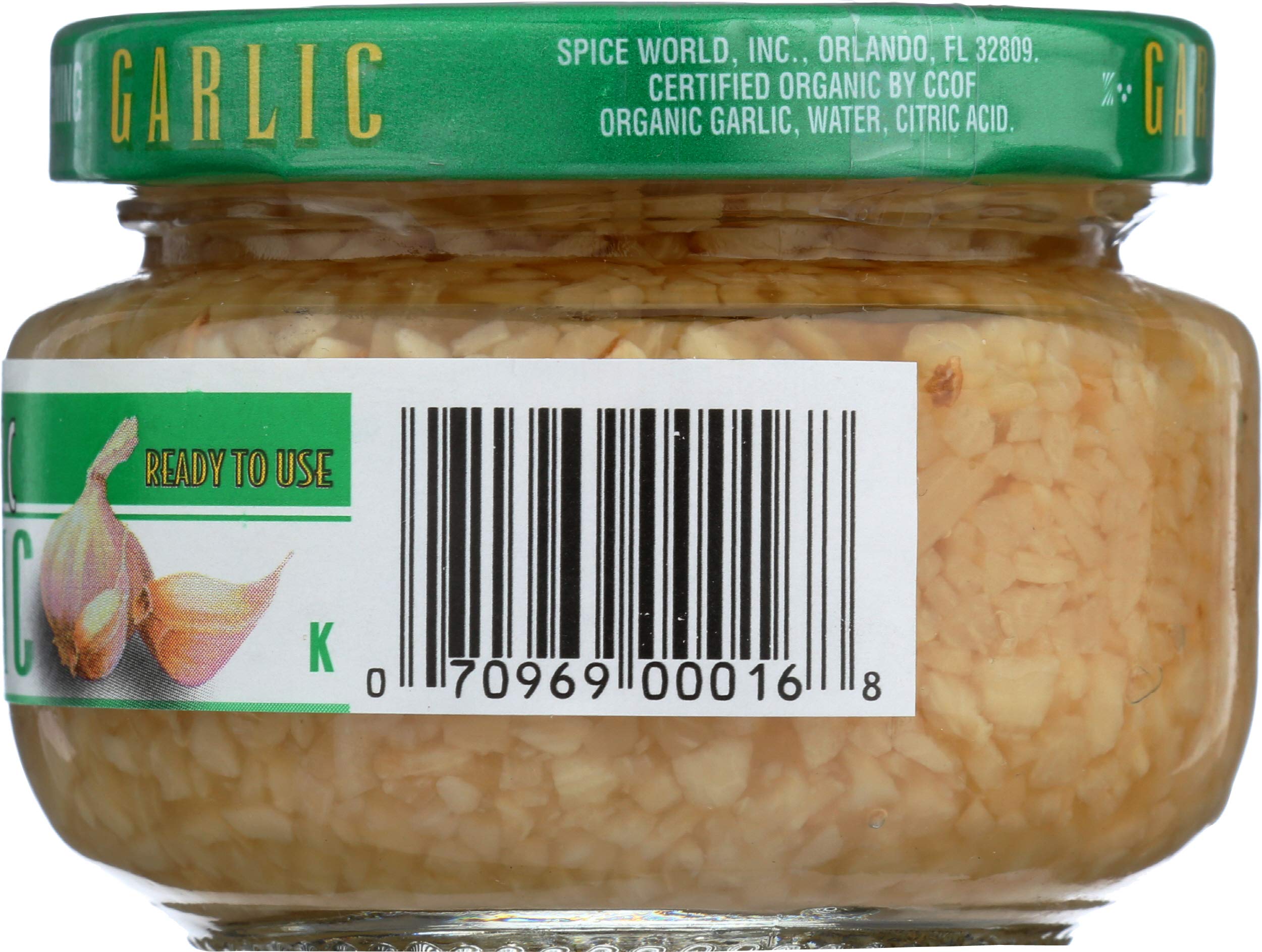 Organic Minced Garlic Ready to Use - 4.5 oz Fresh Packed for Cooking, Soups, Stir-Fry, Burgers & Garlic Bread - Perfect for Home Chefs & Meal Prep