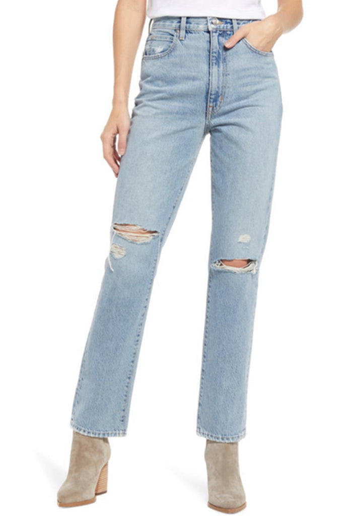 SLVRLAKE Sierra Straight Leg Jeans for Women - Classic Blue Denim Pants with Comfort Fit | Perfect for Casual Wear, Work & Outdoor Adventures
