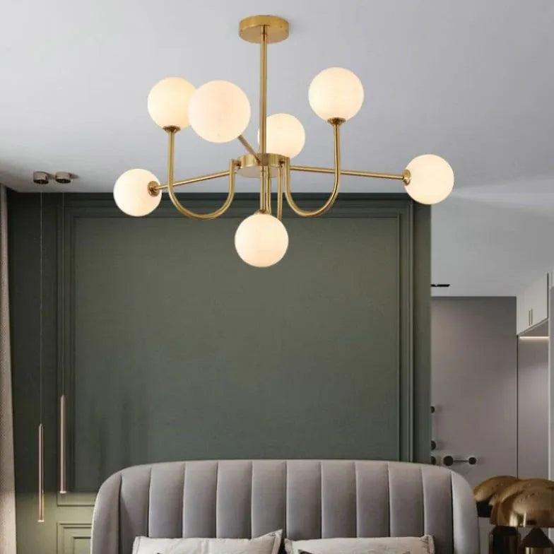 Modern White Asymmetric Chandelier for Living Room - Elegant Ceiling Light Fixture for Dining Room, Bedroom & Home Decor
