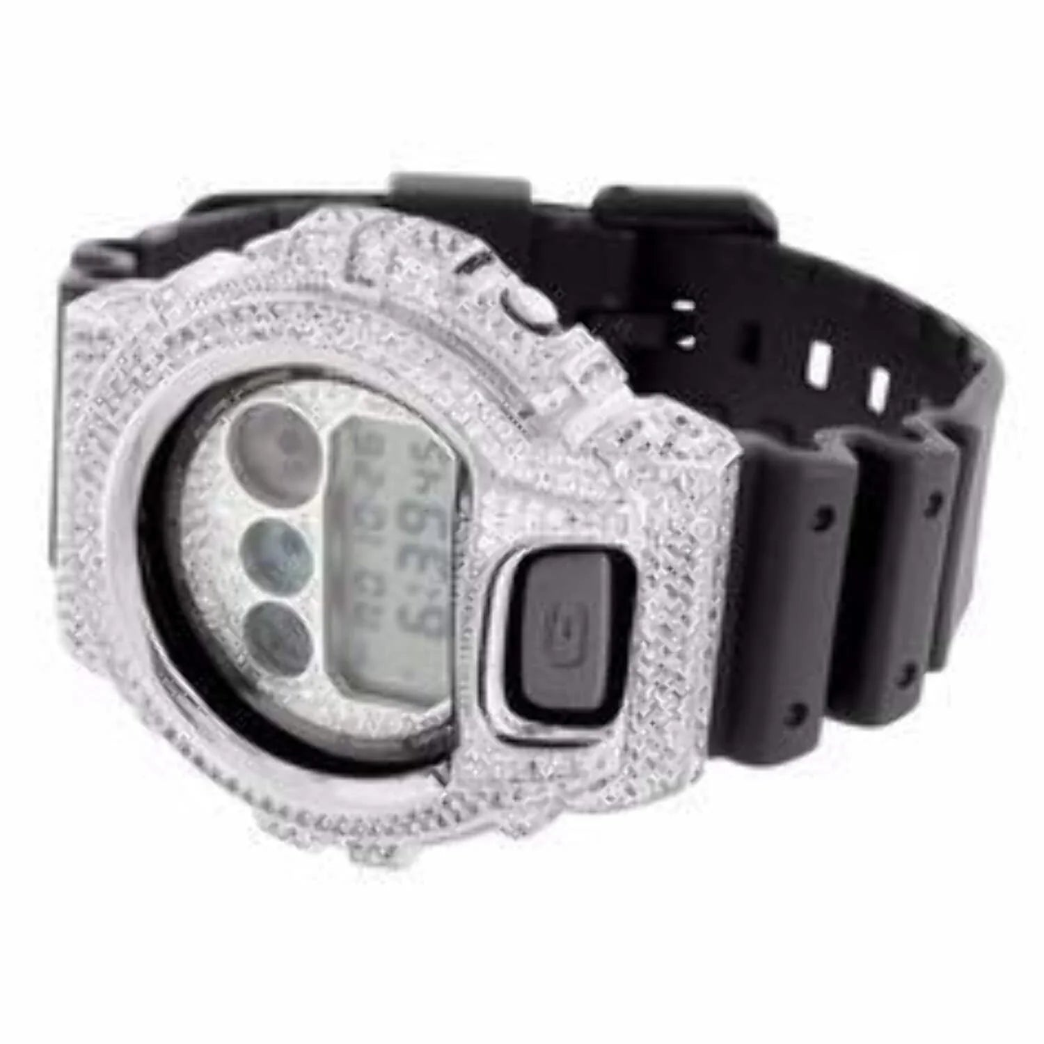 Luxury Iced Out Moissanite Diamond Bezel Casio G-Shock DW6900 Men's Watch - Perfect for Hip-Hop Fashion, Streetwear & Luxury Gift Giving