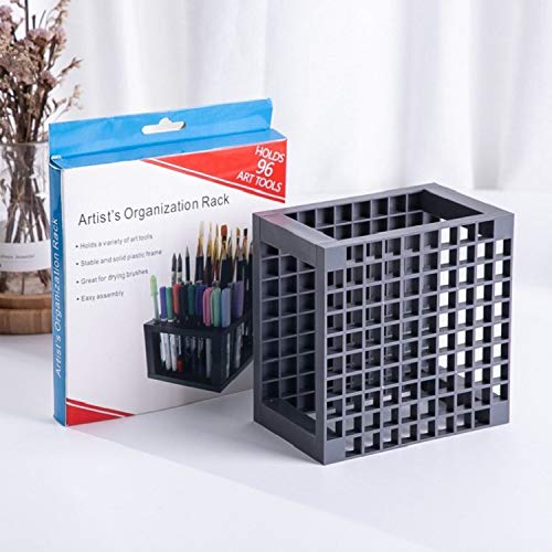Votono 96-Hole Removable Plastic Pen Holder - Desk Stand Organizer for Brushes, Pencils, Markers & Paint Brushes (Black) - Perfect for Artists, Students & Office Organization