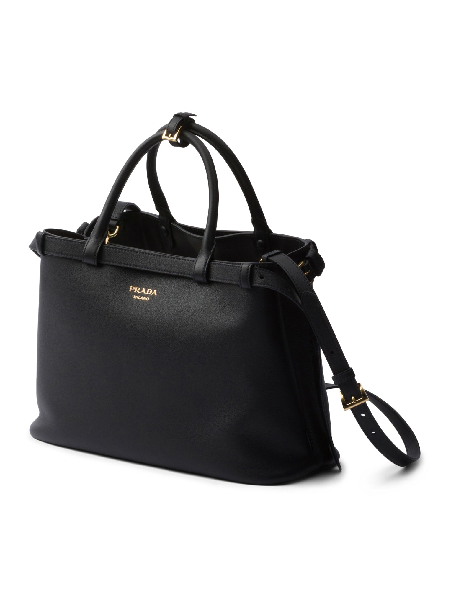 Prada Medium Leather Belt Bag with Double Buckle Strap - Stylish Crossbody Purse for Women, Perfect for Work, Travel & Everyday Use