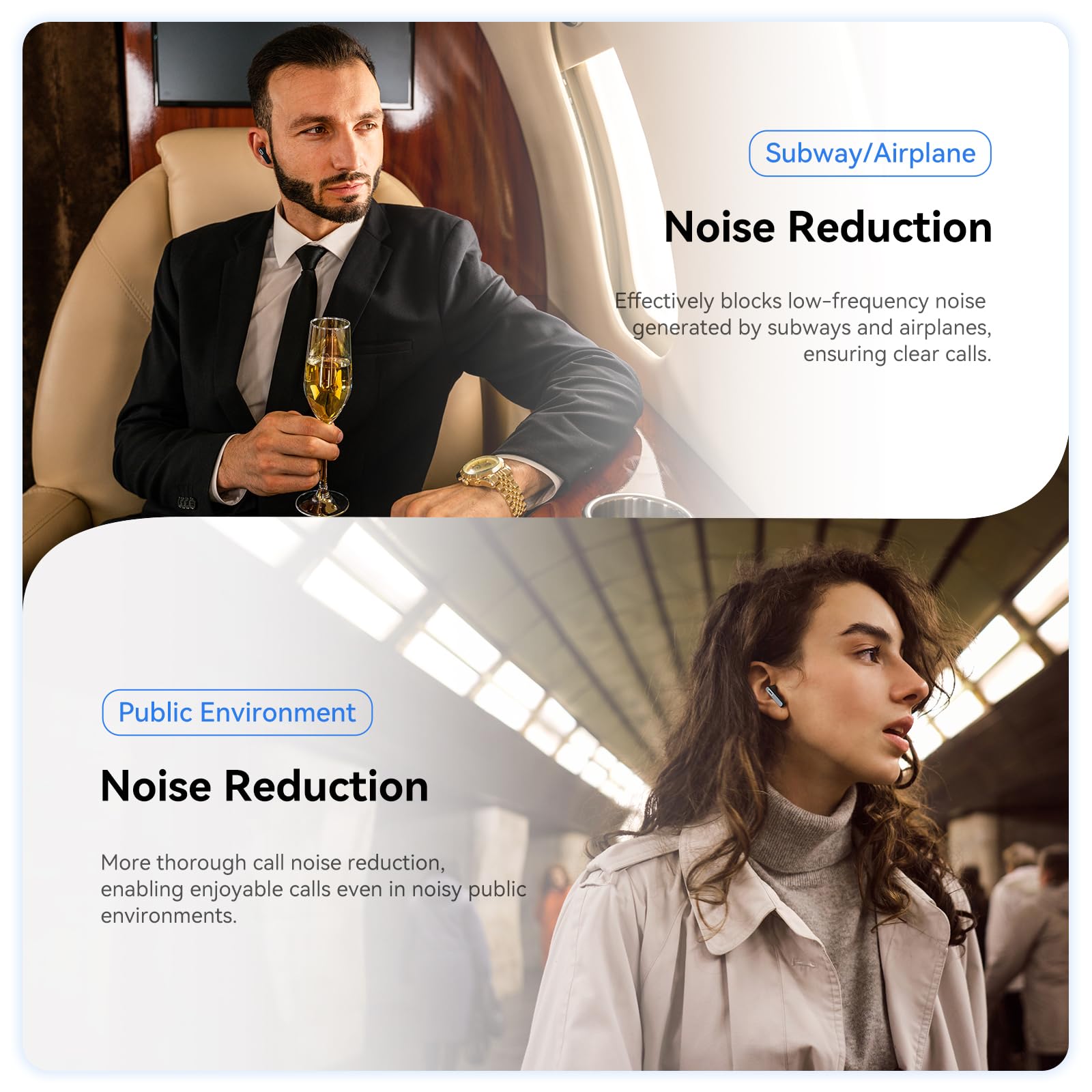 Premium Wireless Earbuds with App Control - Bluetooth 5.3, 40H Playtime, Fast Charging, LED Power Display, AI Noise Cancelling Mic - Perfect for Gym, Running, Commuting & Work Calls