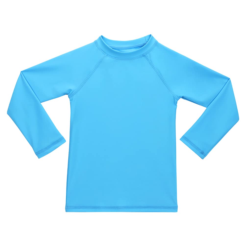 Girls' UPF 50+ Long Sleeve Rashguard Swim Shirt - Sun Protection for Toddler & Kids at Pool, Beach & Water Activities