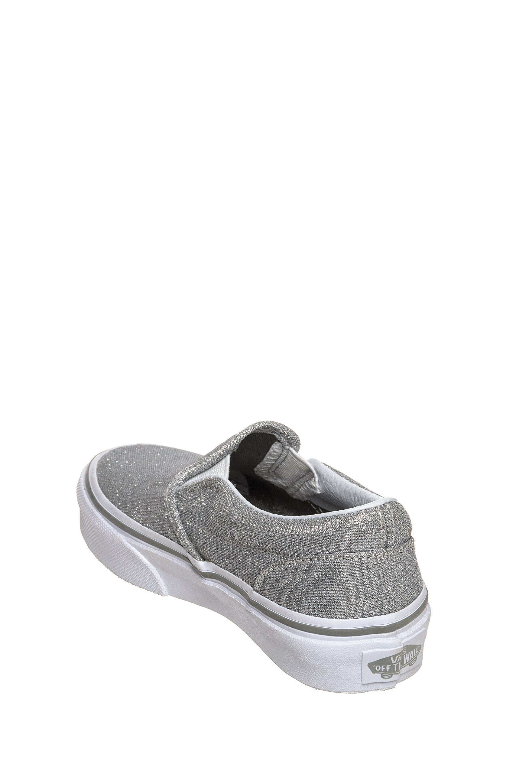 Vans Classic Slip-On Kids Shoes - Silver Shimmer (Size 10.5 M US Little Kid) | Comfortable Slip-On Sneakers for Boys & Girls | Perfect for School, Playground & Casual Wear