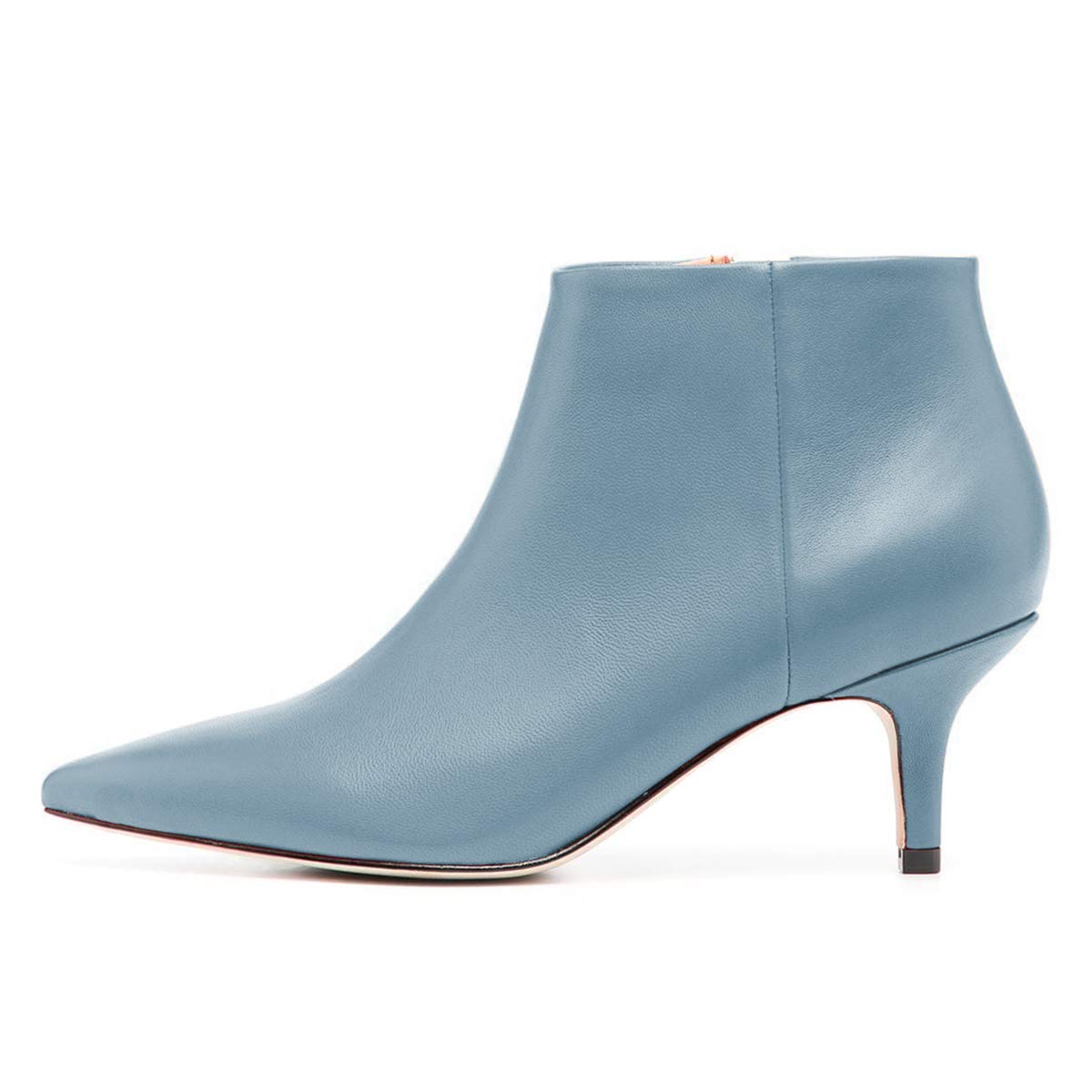 YDN Women's Fashion Pointed Toe Ankle Boots - Low Kitten Heel Side Zipper Dress Booties for Winter, Office & Casual Wear | Comfortable & Stylish Work Shoes for Women
