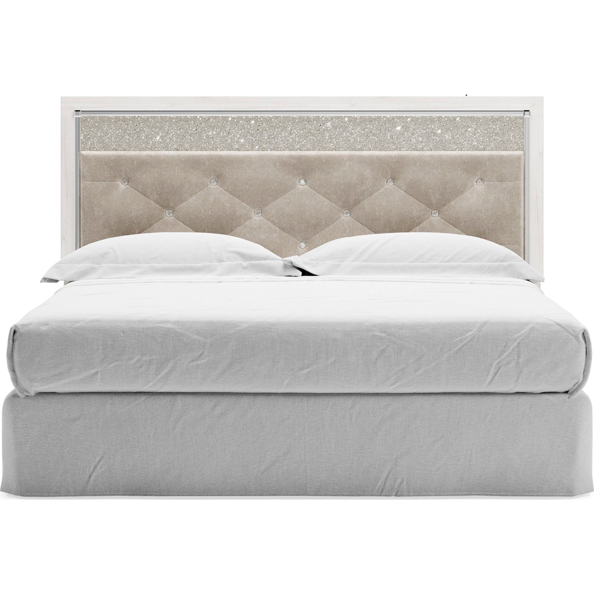 Altyra Upholstered Headboard in White - Queen Size Bed Frame Accent for Modern Bedroom Decor