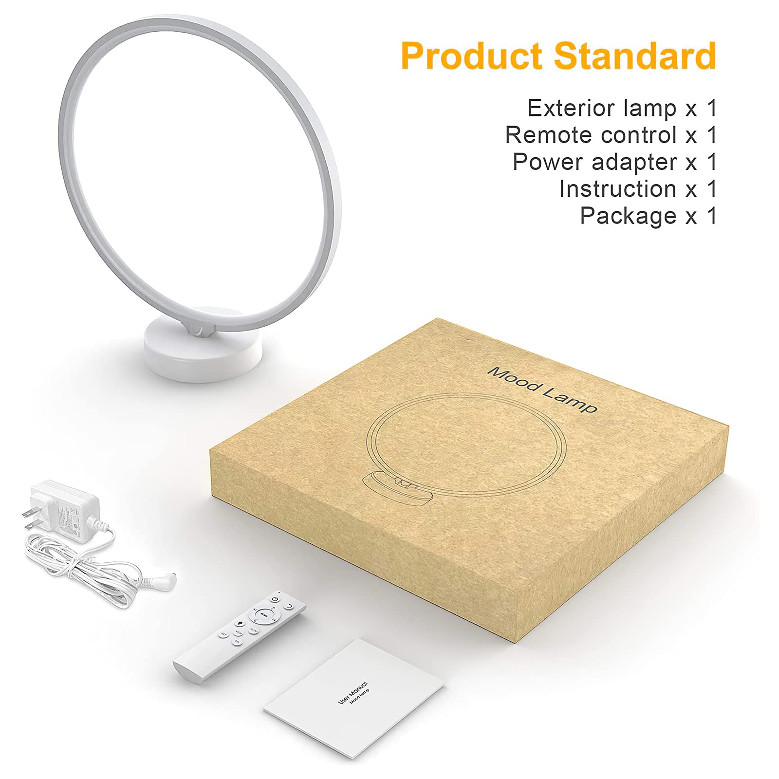 LED Circular Atmosphere Lamp - Colorful Ring Light with Remote Control, Eye Protection Round Bedside Lamp for Bedroom, Office, Gift | Perfect for Relaxation, Meditation & Mood Lighting