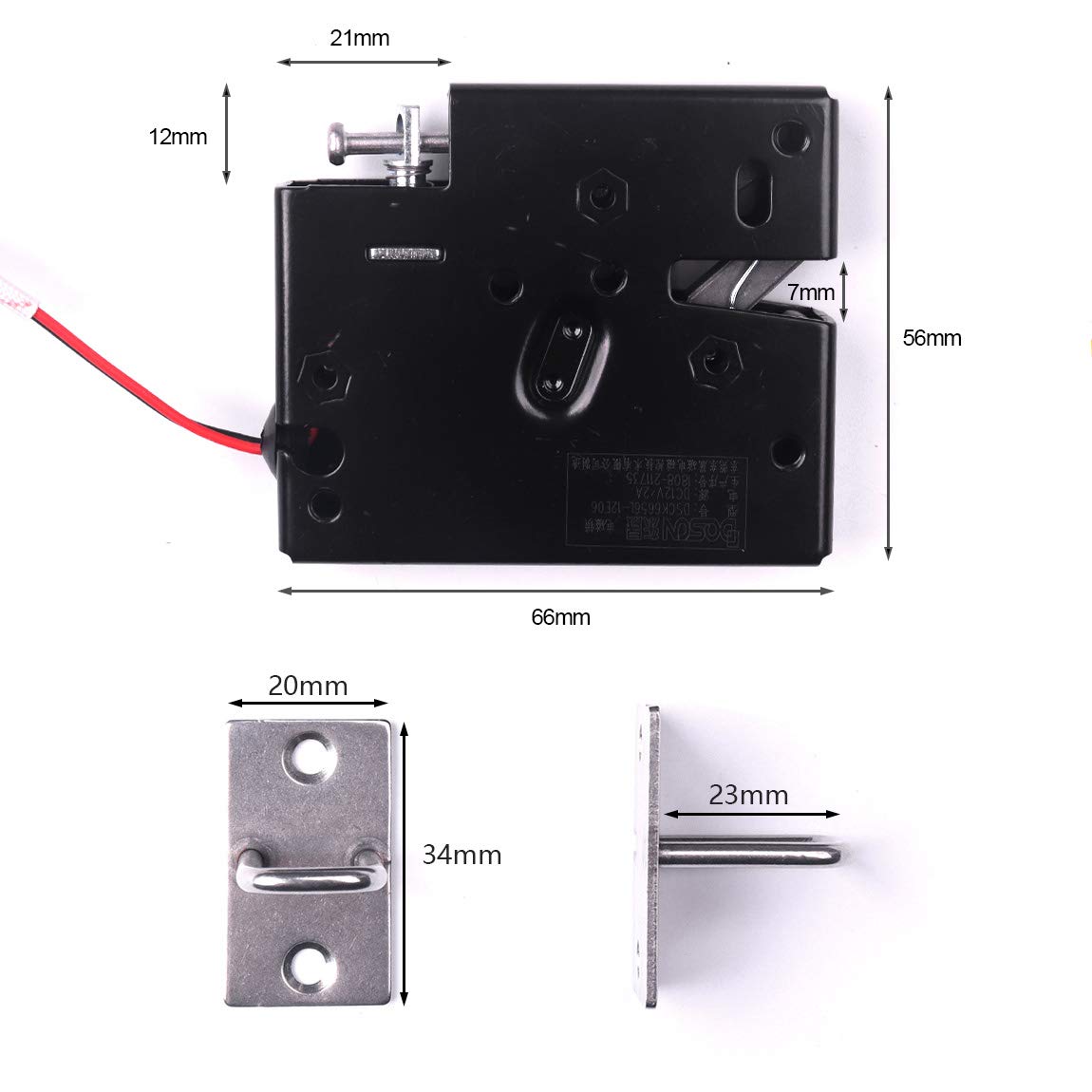 ATOPLEE 12V 2A Electronic Cabinet Lock - Heavy Duty Carbon Steel Solenoid Spring Lock for Drawers, Cabinets & Lockers (66x56x13.5mm) | Secure Home Office, Retail Display & Storage Solutions