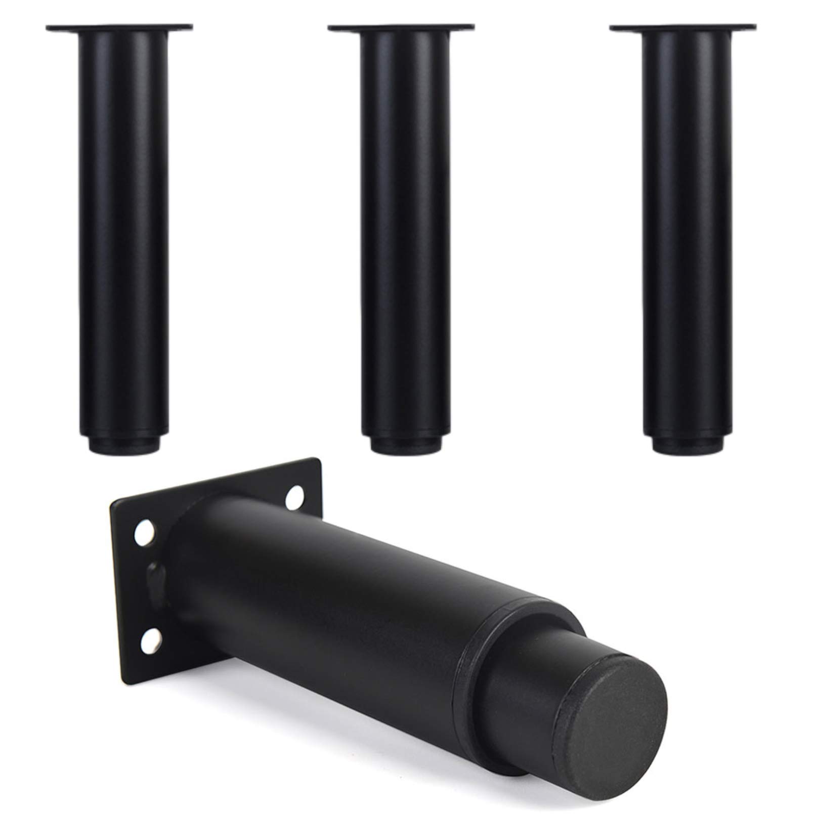 Stainless Steel Adjustable Coffee Table Legs - 4 Pack with Thick Rubber Tips for Floor Protection | Modern Tubular Metal Furniture Legs for Coffee Tables, Cabinets & Home Decor
