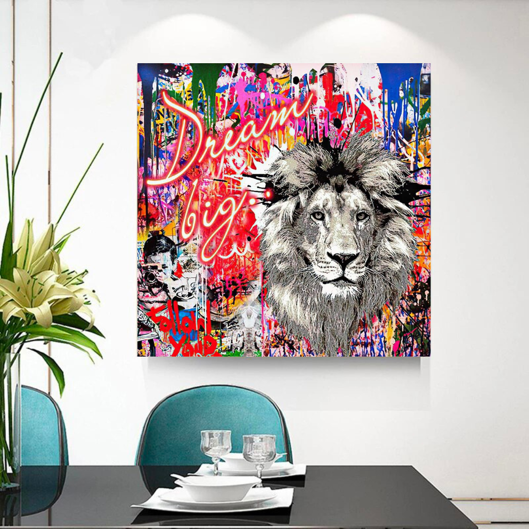 Banksy Dream Big Canvas Wall Art - Eye-Catching Masterpiece for Modern Home & Office Decor | Street Art Inspired Wall Decor for Living Room, Bedroom & Workspace