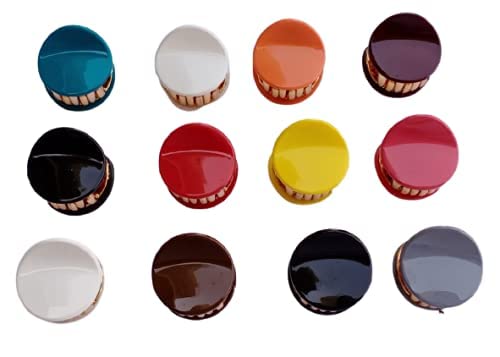 Small Butterfly Hair Clips for Women & Girls - 12 Pack 3.5 Inch Oval Hair Claw Clips for Long Thick Hair - Multi Color Hair Accessories for Ponytail, Bun & Updo Hairstyles