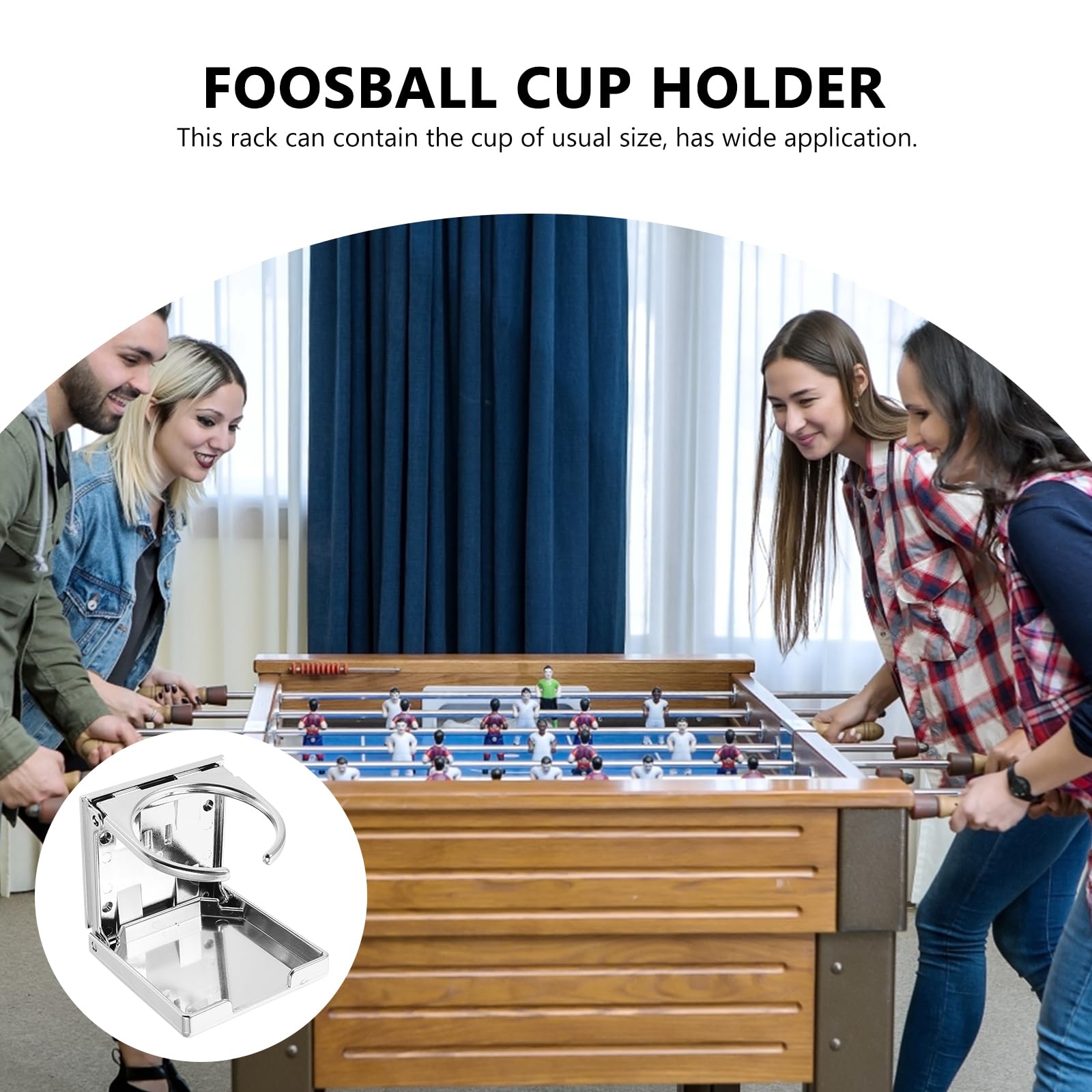 Universal Foldable Cup Holder for Foosball Table & Car - ABS Silver Drink Stand for Lip Gloss, Soda Cans & Beverages | Perfect for Game Rooms, Parties & Road Trips