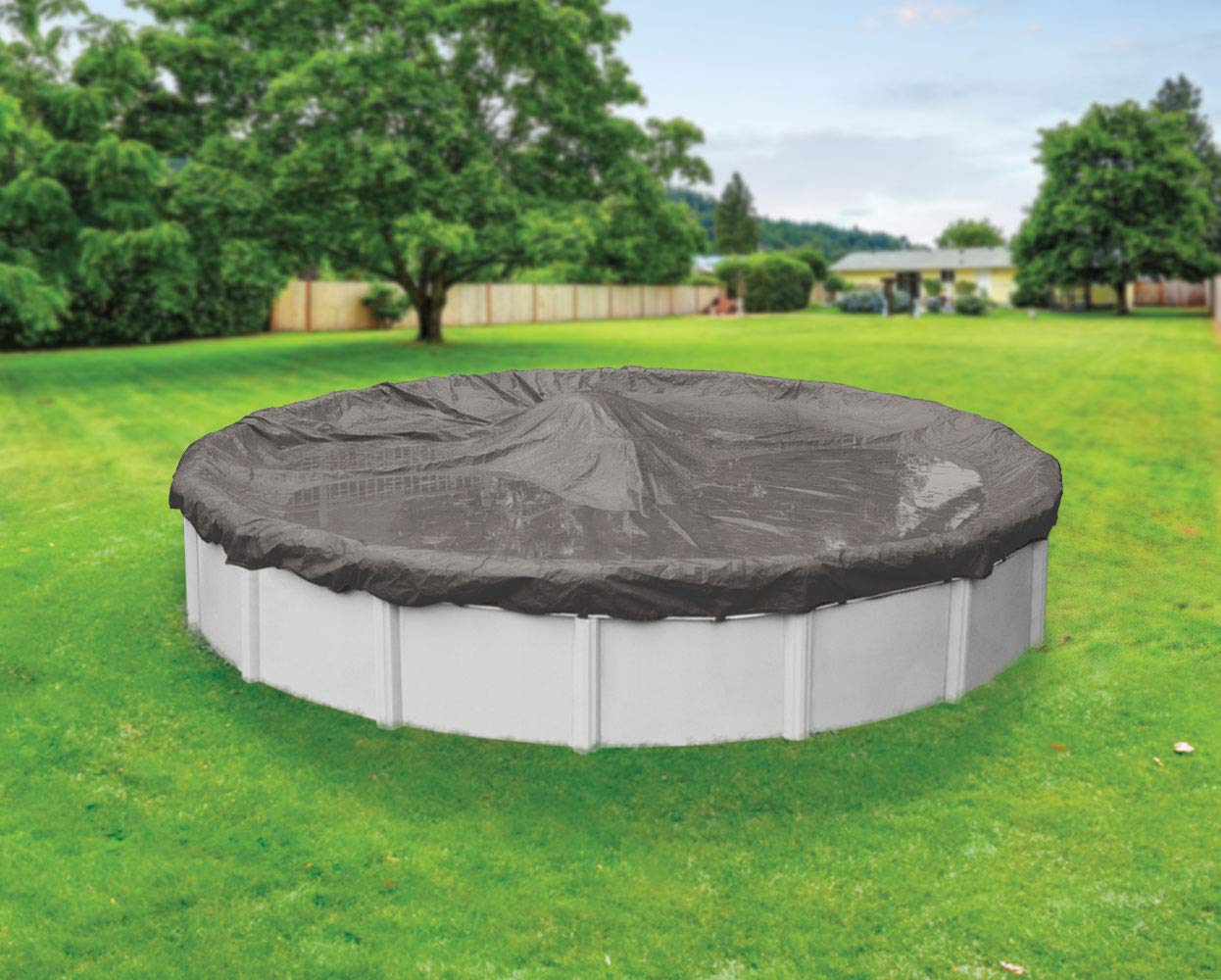 Robelle 5933-4 33-Foot Heavy Duty Magnesium Winter Pool Cover for Round Above Ground Swimming Pools | Durable Cold Weather Protection | Perfect for Winterizing and Protecting Your Pool from Snow, Ice & Debris