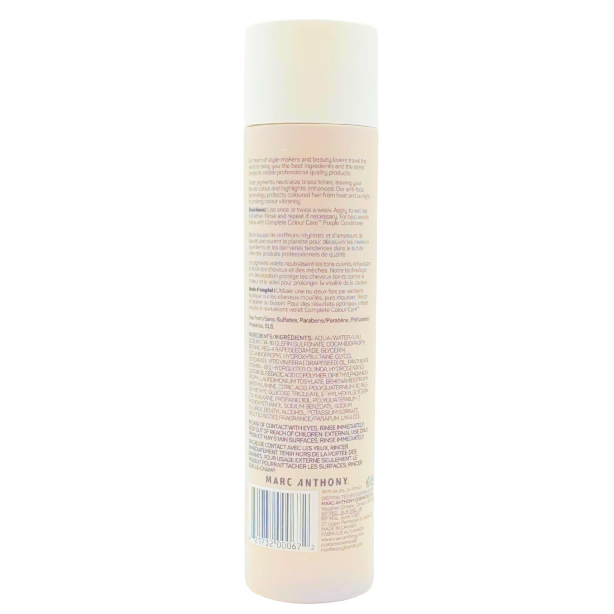Marc Anthony Complete Color Care Purple Shampoo for Blonde Hair - 8oz (50 Pack) - Tones Brassiness & Enhances Shine - Perfect for Salons & At-Home Blonde Maintenance