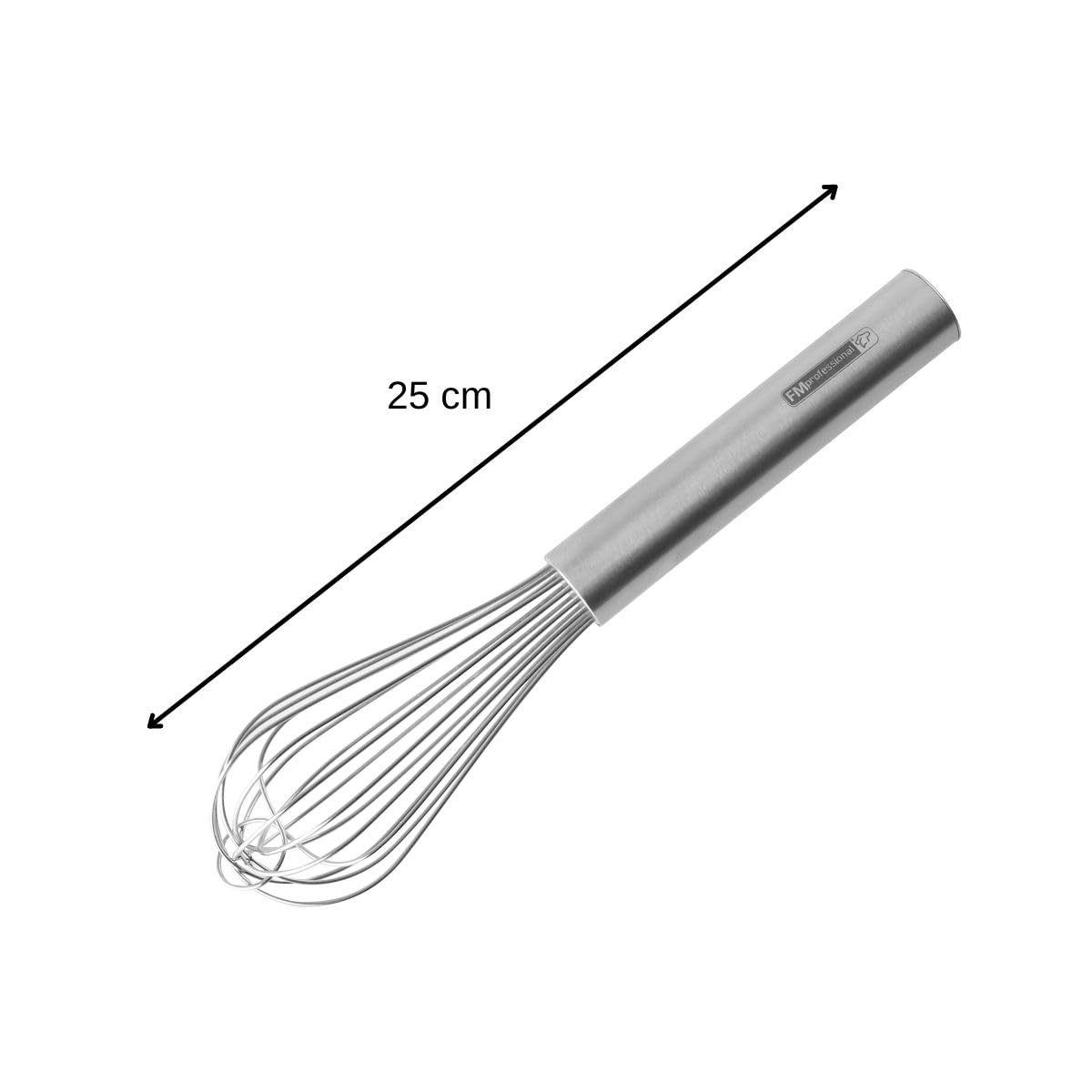 FM PROFESSIONAL 21886 Stainless Steel Kitchen Whisk - 10 Inch Heavy Duty Balloon Wire Whisk for Baking, Cooking, Mixing Eggs & Cream (Perfect for Home Chefs & Professional Bakers)