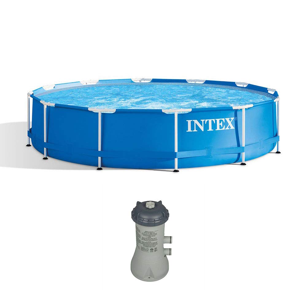 Intex 12ft x 30in Above Ground Swimming Pool with Cartridge Filter Pump - Perfect for Backyard Fun, Family Gatherings & Summer Relaxation
