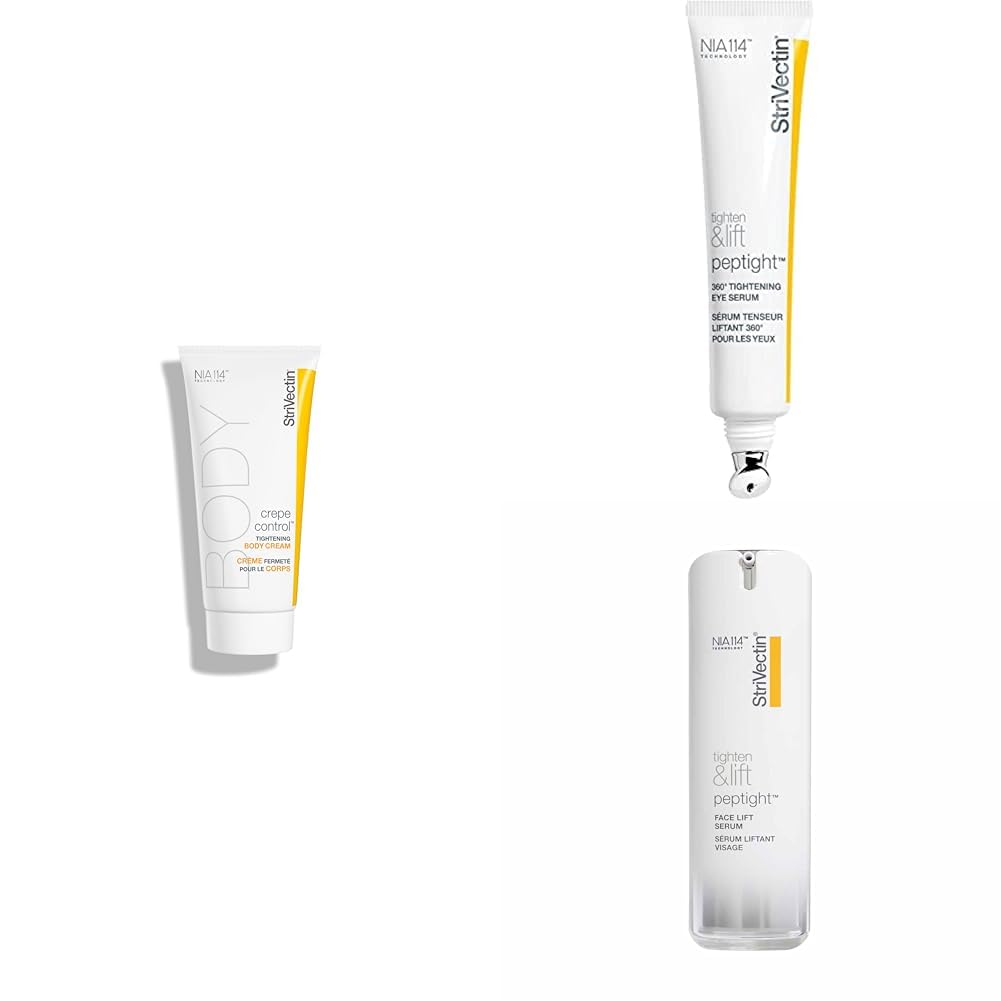 StriVectin Tighten & Lift Crepe Control Body Cream, Eye Serum & Face Lift Serum - Anti-Aging Skincare Set for Wrinkles & Firming | Perfect for Daily Routine & Night Care