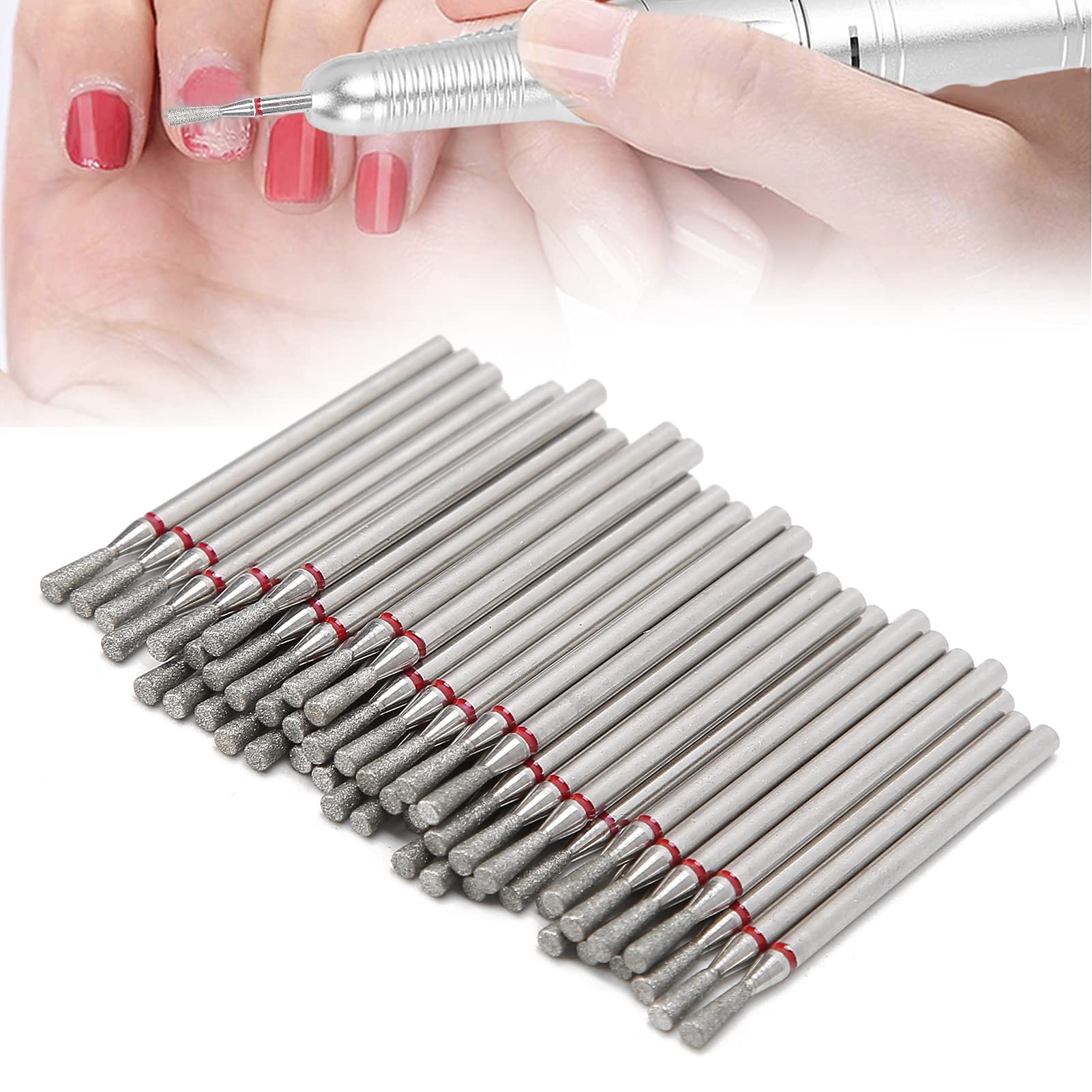 50pcs Inverted Cone Nail Drill Bits Set - Professional Nail Polishing & Grinding Heads for Manicure, Dead Skin Removal & Cuticle Care | Perfect for Nail Art, Salon & Home Use