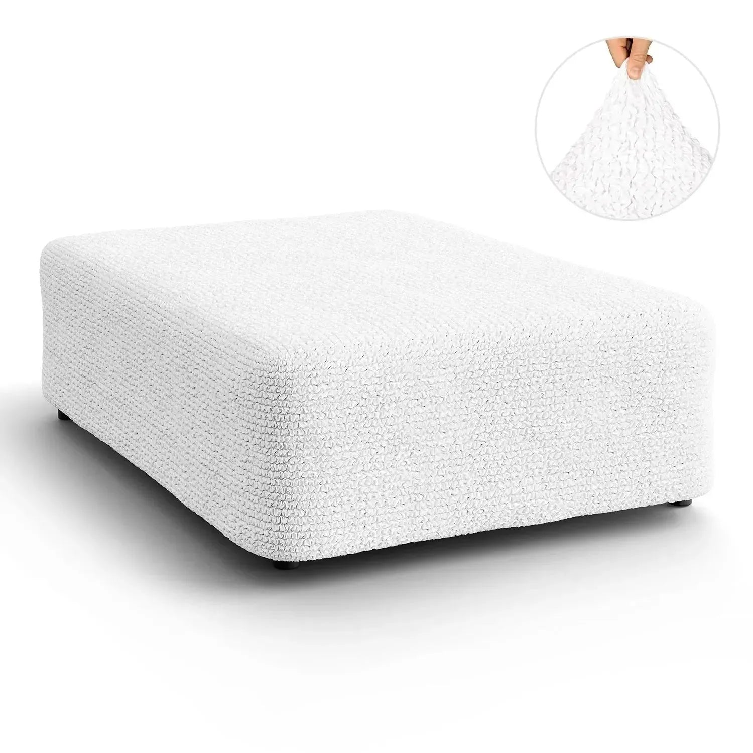Large Ottoman Slipcover - Microfiber Collection for Living Room, Bedroom & Home Decor | Washable & Durable Furniture Cover