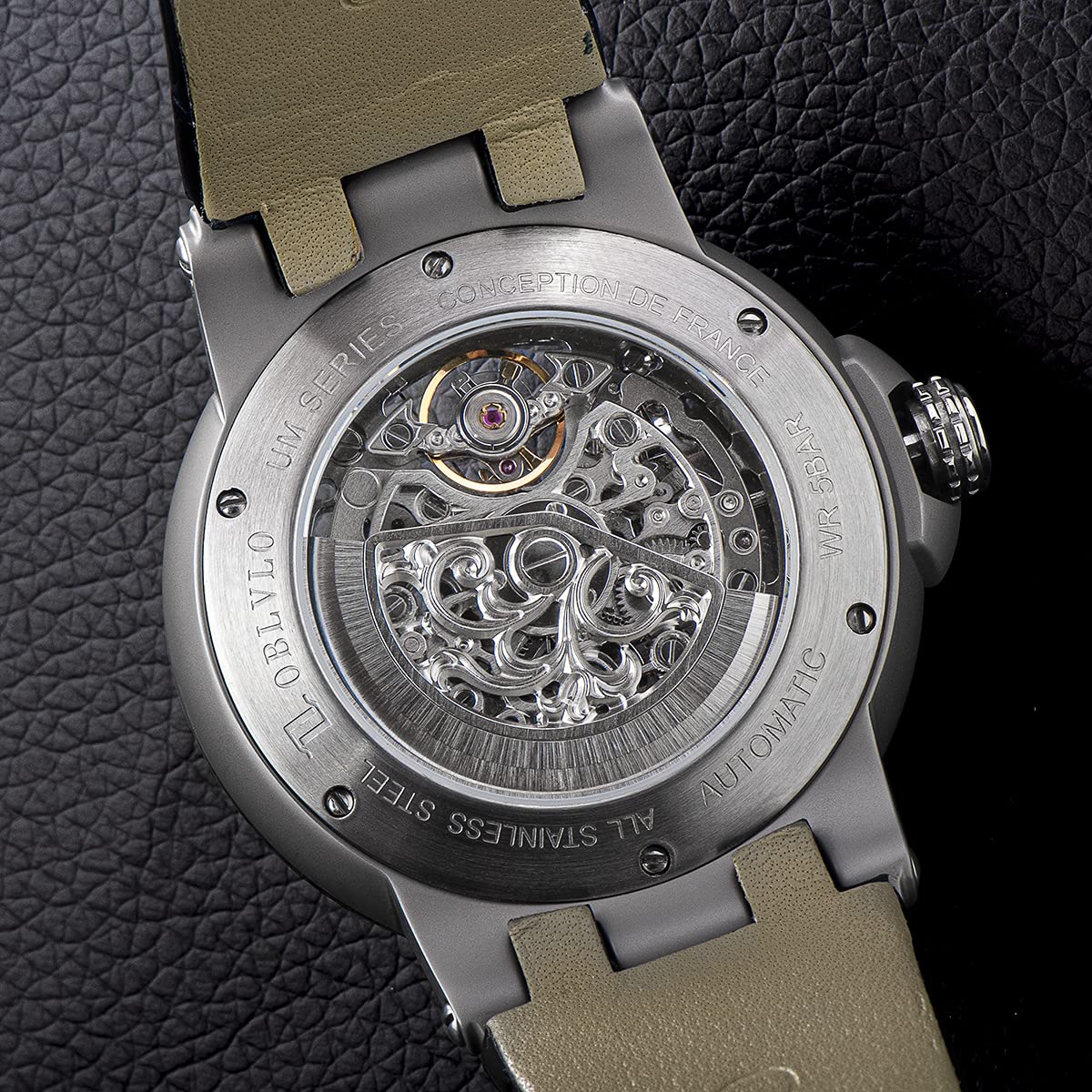 Men's Automatic Skeleton Watch - Waterproof Leather Strap for Sports & Daily Wear